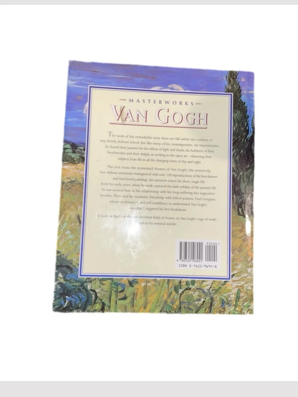 Large Van Gogh Masterworks Coffee Table Book 1996. 12x9”